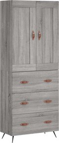 vidaXL Dulap înalt, gri sonoma, 69,5x34x180 cm, lemn compozit
