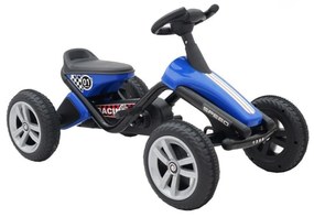 Kart cu pedale pentru copii NOVOKIDS® Dakkar Kart PRO, Carena, Structura metalica, Mers cu spatele, Albastru