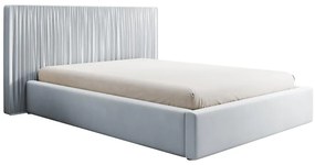Pat matrimonial 140 cm Thala 140 (cu somieră) (cu sp. depozitare) (gri deschis + negru). 1099734