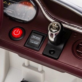 HOMCOM Mașină electrică pentru copii de la 3 la 5 ani 2 motoare 12V 25W 3-5 km/h telecomandă 2,4G Bentley Bacalar alb | Aosom Romania