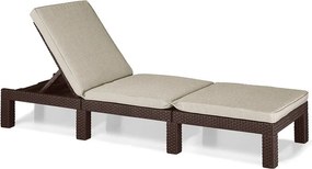 Șezlong de grădină maro din ratan artificial Daytona – Keter