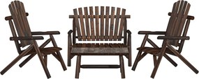 vidaXL Set mobilier de grădină, 4 piese, lemn masiv de molid