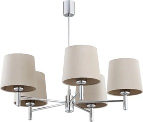 Brilagi - Lustru cu tijă MONTE 5xE27/60W/230V bej/crom lucios