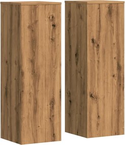 vidaXL Suporturi plante, 2 buc., stejar artizanal, 33x33x100 cm, lemn