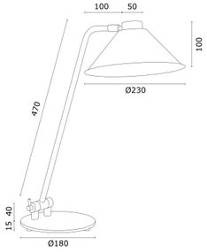 Veioza, lampa de masa design modern GABIAN negru