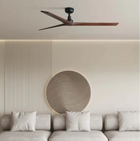 Ventilator smart sistem TUYA si telecomanda KLIM L 150cm, negru/ nuc