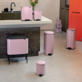 Cos de gunoi cu pedală Brabantia NewIcon 1010443, 30 l, Inchidere lenta, Baza antiderapanta, Roz