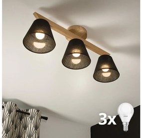 Lustră aplicată Brilagi ANTHONY 3xE14/40W/230V stejar/negru