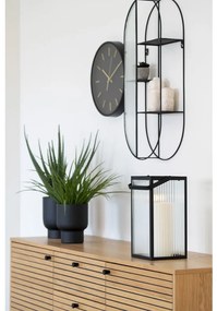 Comodă Kyoto cu 3 sertare, 2 uși, furnir de stejar, natural, picioare din metal negru, 150x40x74 cm