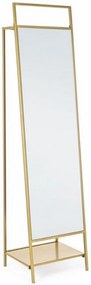 Oglinda dreptunghiulara cu suport pentru podea aurie din metal, 181,5x46 cm, Ekbal Bizzotto