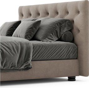 Pat tapițat New York cu saltea, 120/140/160/180 cm - 180x200