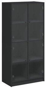3295858 vidaXL Dulap înalt cu uși, negru, 68x37x142 cm, lemn compozit