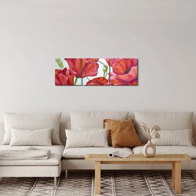 Tablou - Mac - flori (cu ceas) (90x30 cm)