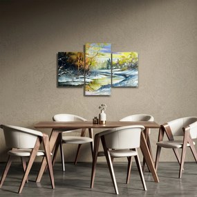 Tablou - Râu de iarnă, pictură în ulei (90x60 cm)