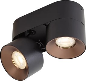 Modern Surface Spotlight Black GU10 50mm 2-Light Tiltable - Echo