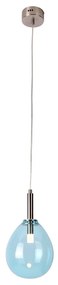Lustră albastră LED cu abajur din sticlă Lukka – Candellux Lighting
