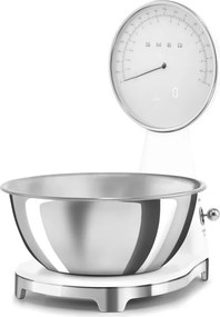 Cantar de bucatarie Smeg KSF01WHWW, Afisaj analogic si digital, Pana la 5 kg/5 l, Functie TARA, Afisaj LED, Baza antiderapanta, Baterie reincarcabila, Alb mat