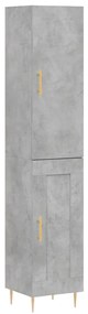 3199101 vidaXL Dulap înalt, gri beton, 34,5x34x180 cm, lemn prelucrat