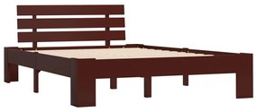 Cadru de pat, maro închis, 120 x 200 cm, lemn masiv de pin