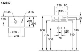 Villeroy & Boch MEMENTO lavoar suspendat 40x26 cm ceramică/alb - 43234001
