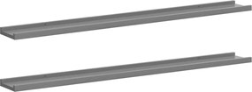 vidaXL Rafturi de perete, 2 buc., gri, 100x9x3 cm