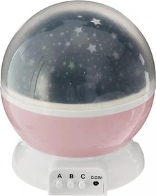 Atmosphera - Proiector LED pentru copii, alimentat de 3 baterii AA, roz