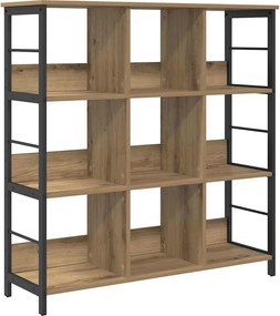 vidaXL Raft pentru cărți Stejar Artizanal 102 x 32 x 104,5 cm