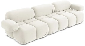 Canapea modulară albă cu tapițerie din catifea 285 cm Lokua – Makamii