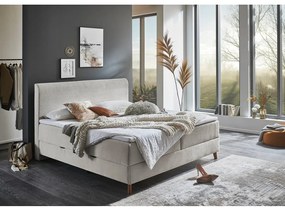 Pat boxspring bej cu spațiu de depozitare 180x200 cm Memphis - Meise Möbel