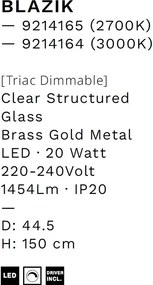 Lustra LED design decorativ 3000K BLAZIK D-44,5cm