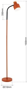 Orion - Lampadar GILI 1xE27/40W/230V, cărămiziu