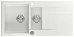 Sapho - Chiuvetă de bucătărie din granit 100 x 50 cm, alb