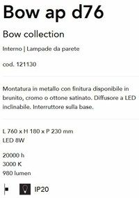 Aplica LED oglinda, tablou BOW AP D76 OTTONE