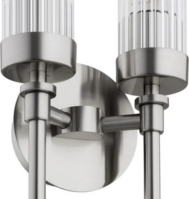 Aplica de perete stil elegant PRESTON 2 nickel/sticla clara