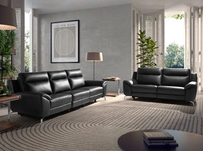 Canapea 3 locuri eleganta, design LUX cu functia relax Cowhide black