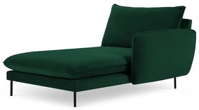 Șezlong verde închis cu tapițerie din catifea (cu colțar pe partea dreaptă) Vienna – Cosmopolitan Design