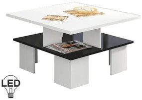 Masă de cafea Sudbury 1 (alb + Negru lucios). 780016