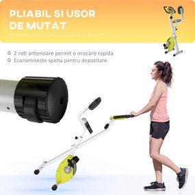 HOMCOM Cyclette Magnetică Pliabilă, Reglabilă pe Înălțime și Intensitate, Antrenament Cardio, Galbenă | Aosom Romania