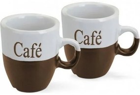 Set de căni din gresie Café 150 ml, maro închis, 2buc.