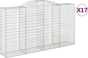 vidaXL Coșuri gabion arcuite 6 buc, 300x50x160/180 cm, fier galvanizat