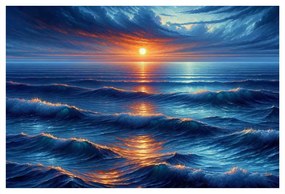 Tablou apus de soare peste ocean