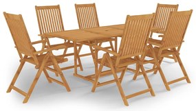vidaXL Set mobilier de grădină, 7 piese, lemn masiv de tec