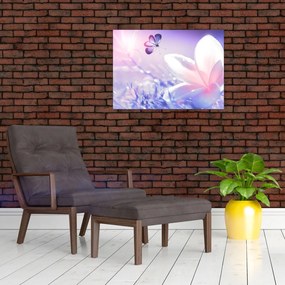 Tablou - Fluture lângă floare (70x50 cm)