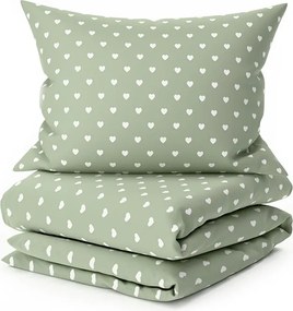 Lenjerie de pat din bumbac SAGHEARTS POLY verde Dimensiune lenjerie de pat: 70 x 90 cm | 140 x 200 cm