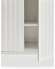 Comodă albă/în culoare naturală joasă cu aspect de lemn de stejar 159x80 cm Sierra – Teulat