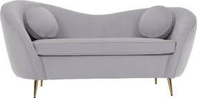 Canapea de design cu 2 locuri, ţesătură Velvet gri/gold crom auriu, EZIO TYP 2