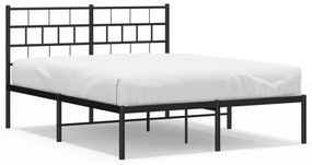 355662 vidaXL Cadru de pat metalic cu tăblie, negru, 160x200 cm