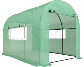 Outsunny Seră tip Tunel Walk-In 300 x 200 cm - Verde | Aosom Romania