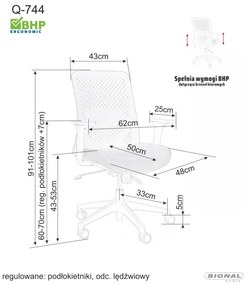 Scaun de birou Q744 gri