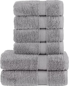 vidaXL Set de prosoape premium SOLUND, 6 piese, gri, 600 g/m²